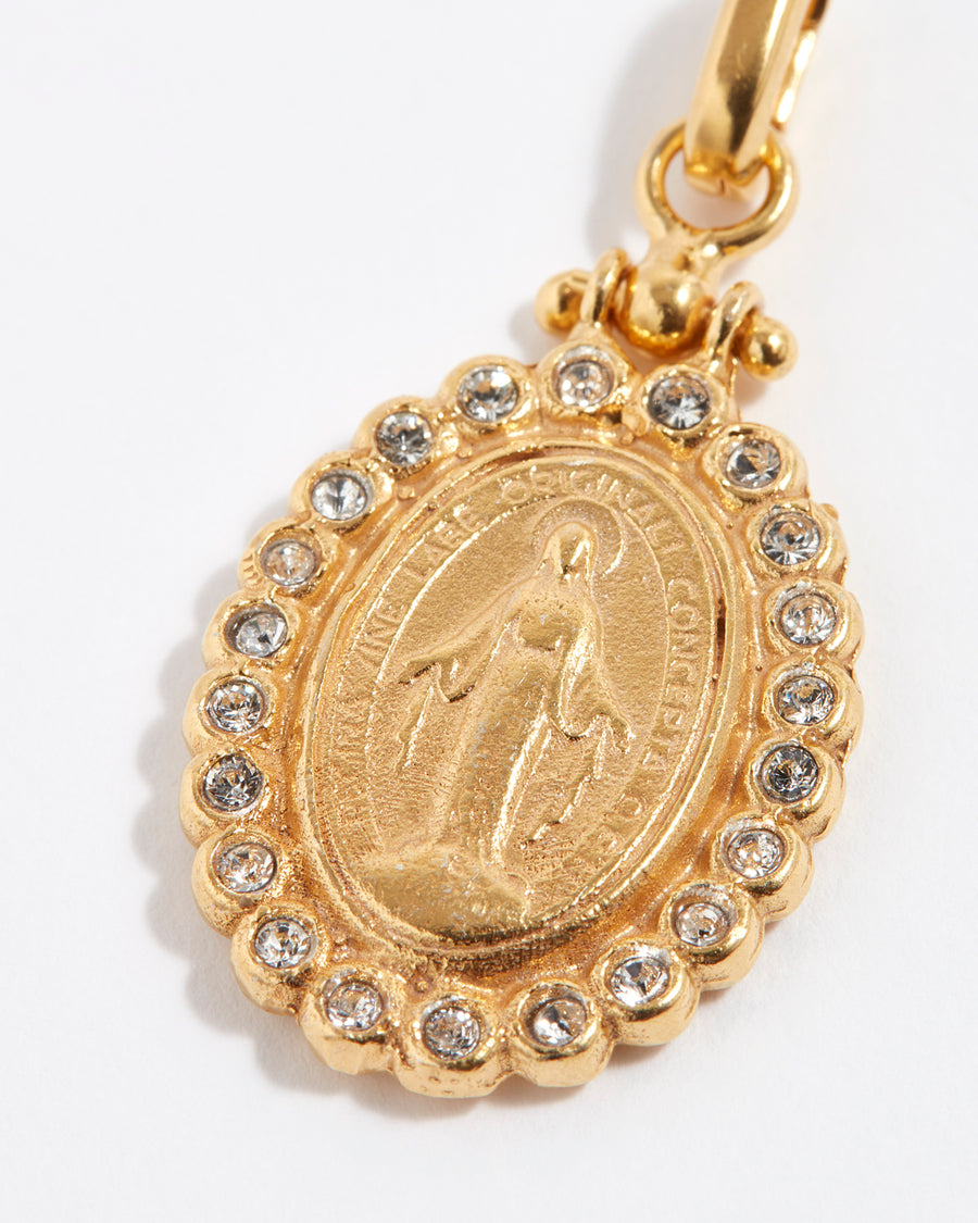 Soru Jewellery madonna gold and crystal charm product image