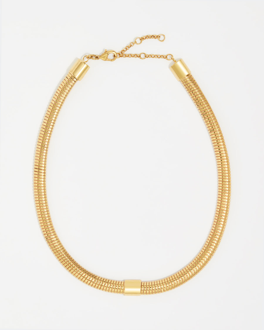 product shot of gold chunky snake chain necklace
