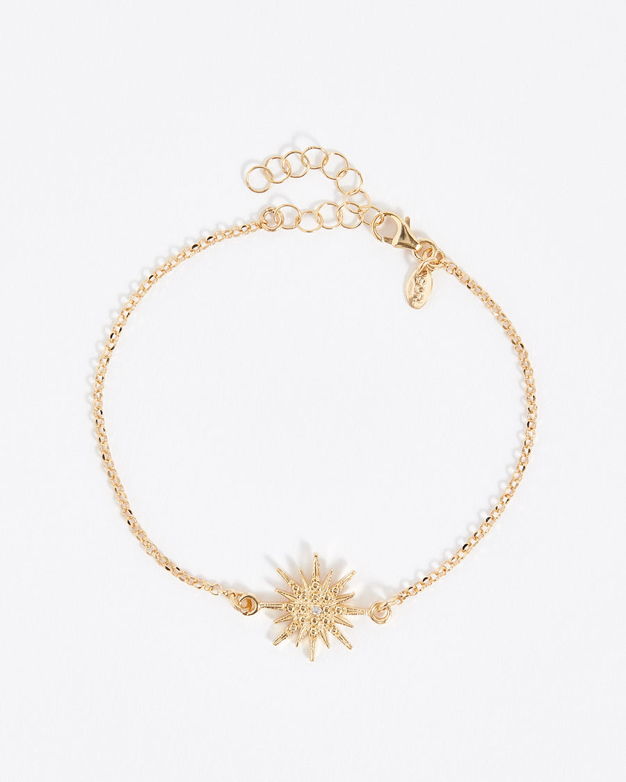 Soru Jewellery Solid gold and diamond star bracelet 