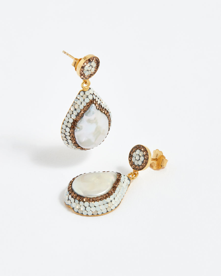 soru jewellery baroque pearl earrings, soru pearl earrings, soru pearl and opal earrings
