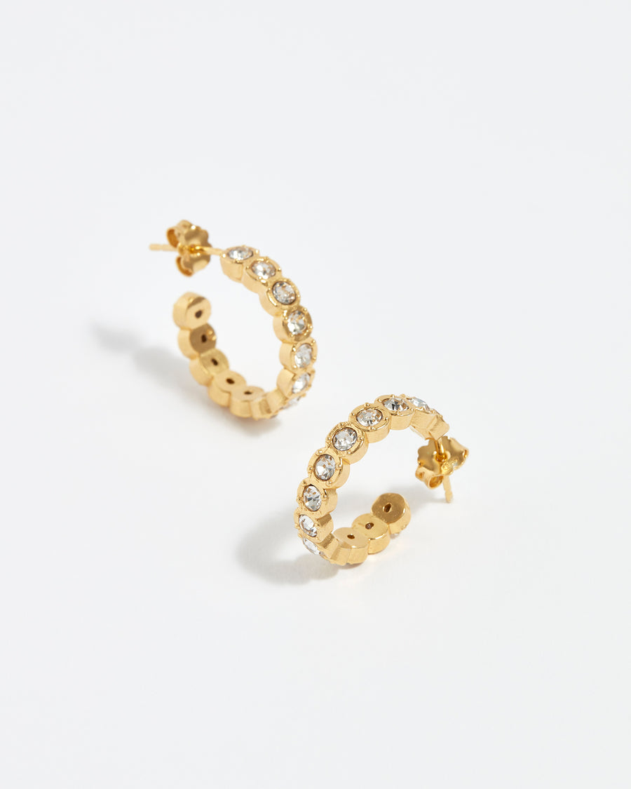 soru clear crystal Etruria mini gold hoop earring