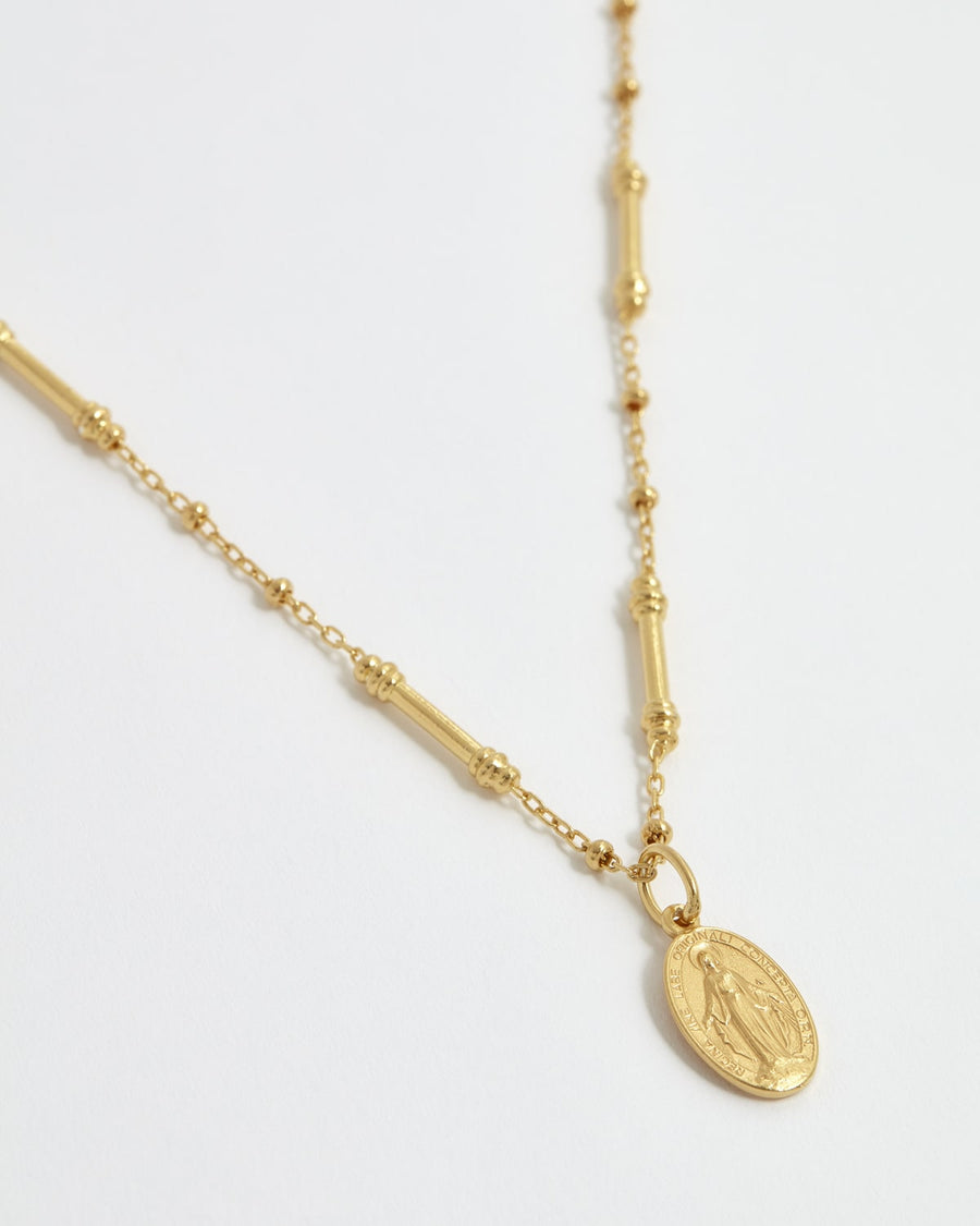 Soru mini pellegrino gold madonna charm necklace 