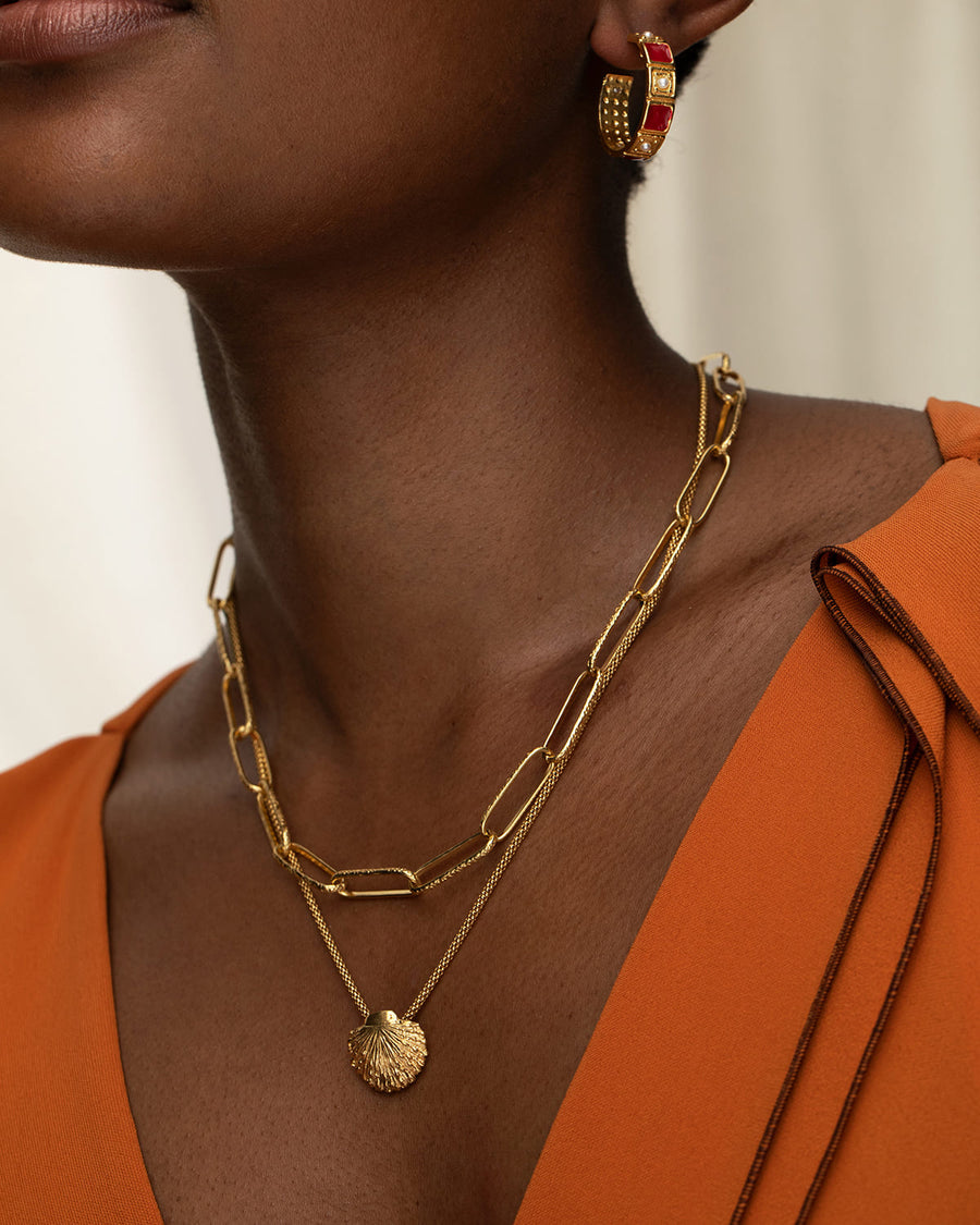 soru jewellery Francesca necklace, gold chain link necklace, paperclip necklace, treasures