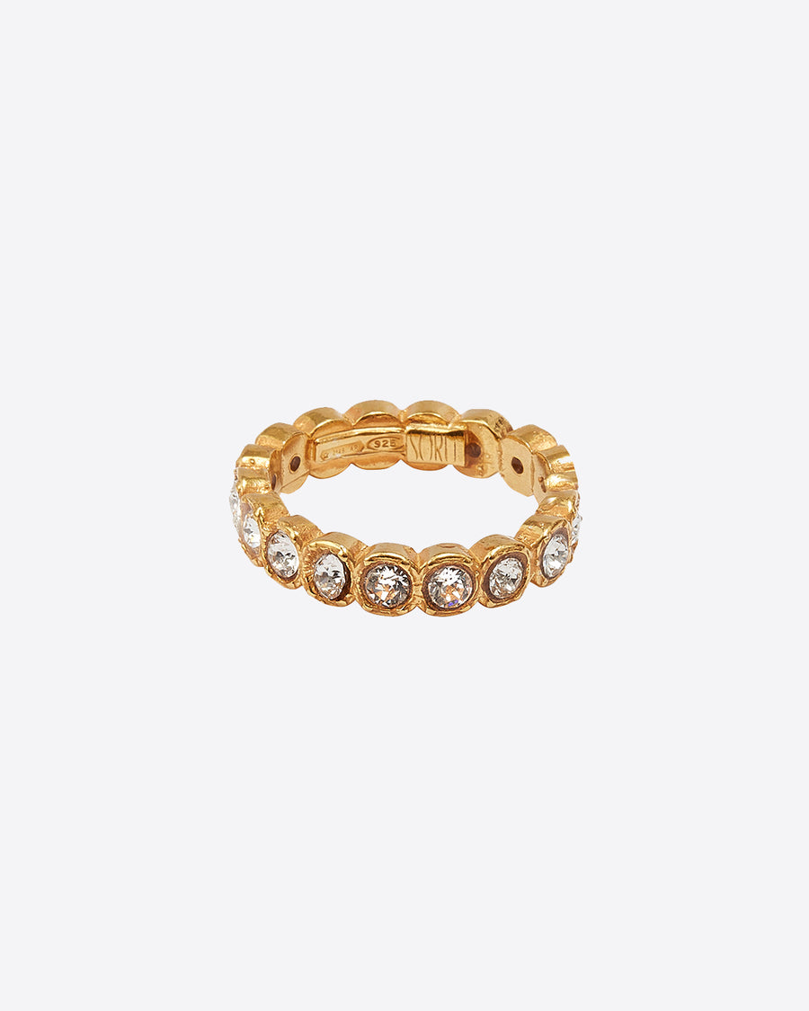 soru jewellery clear crystal and gold band Etruria ring, for stacking 