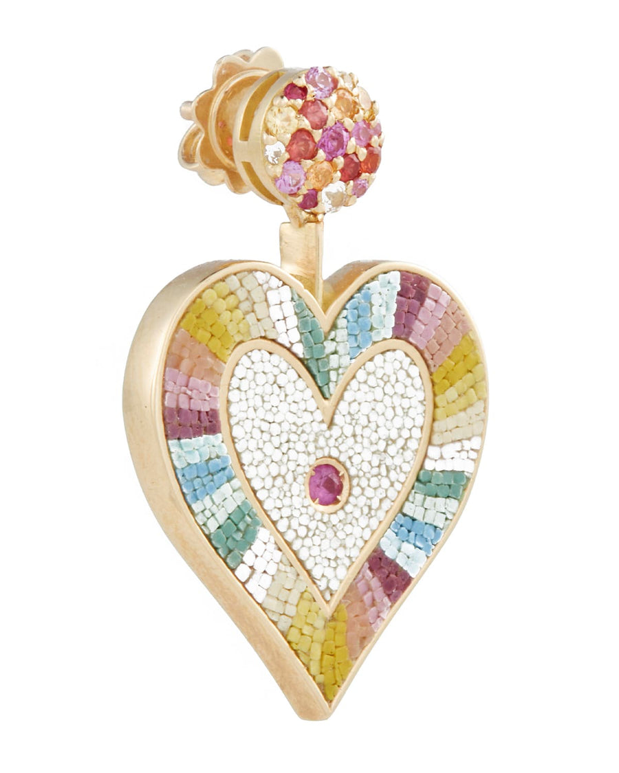 micro mosaic solid gold heart earrings sapphires fine jewellery soru
