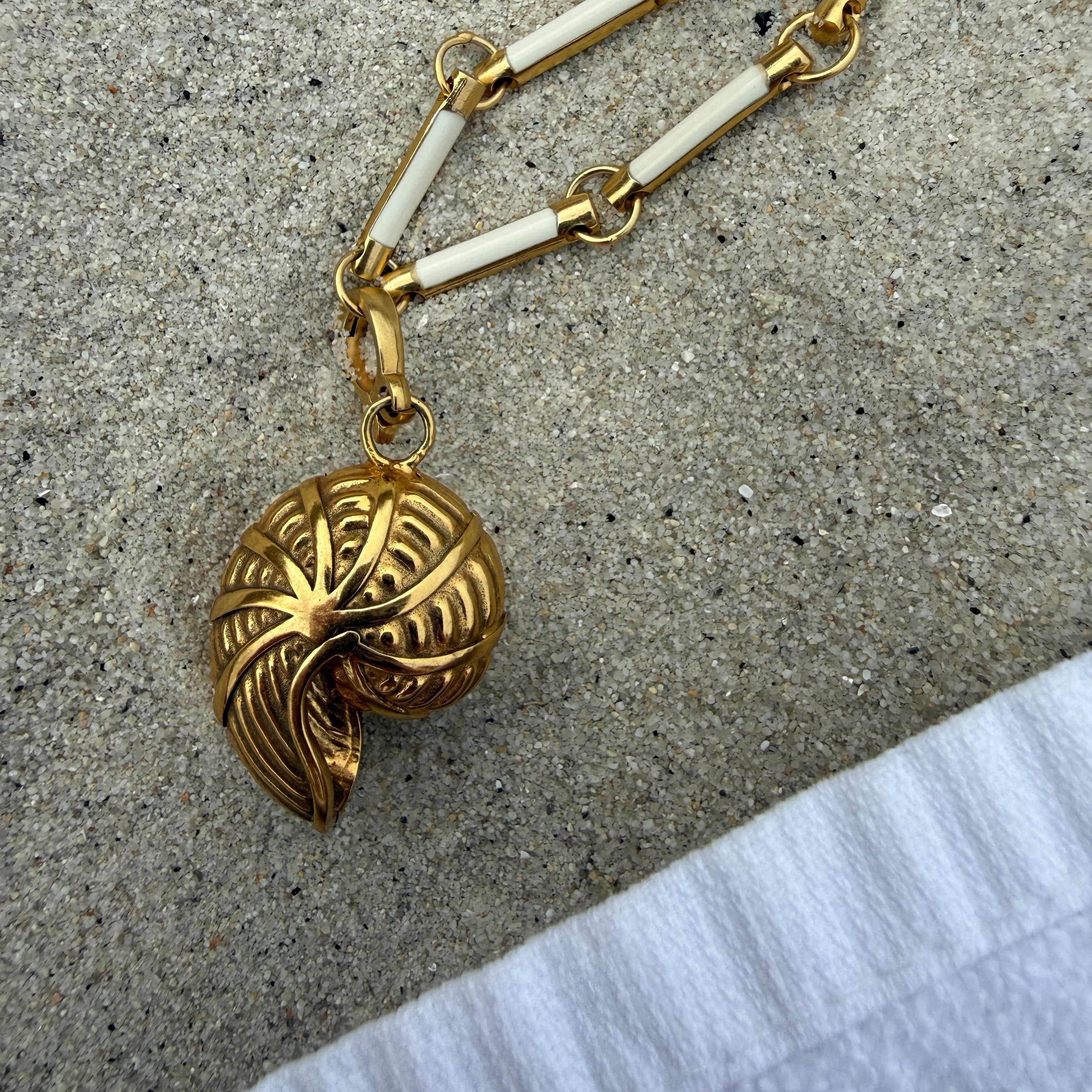 the shell nautilo charm on sand 