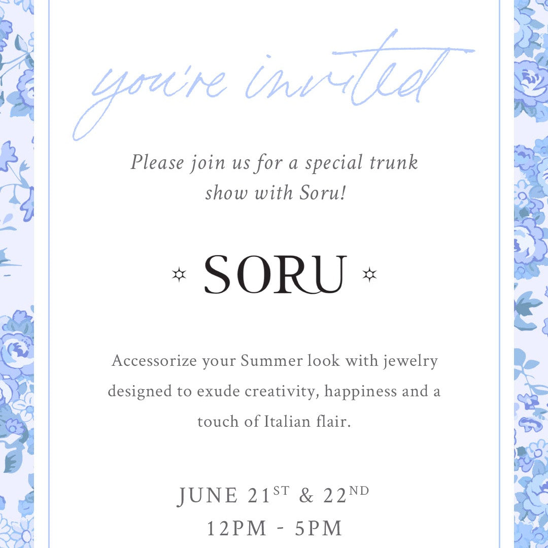 LoveShackFancy X Soru Jewellery pop up invitation