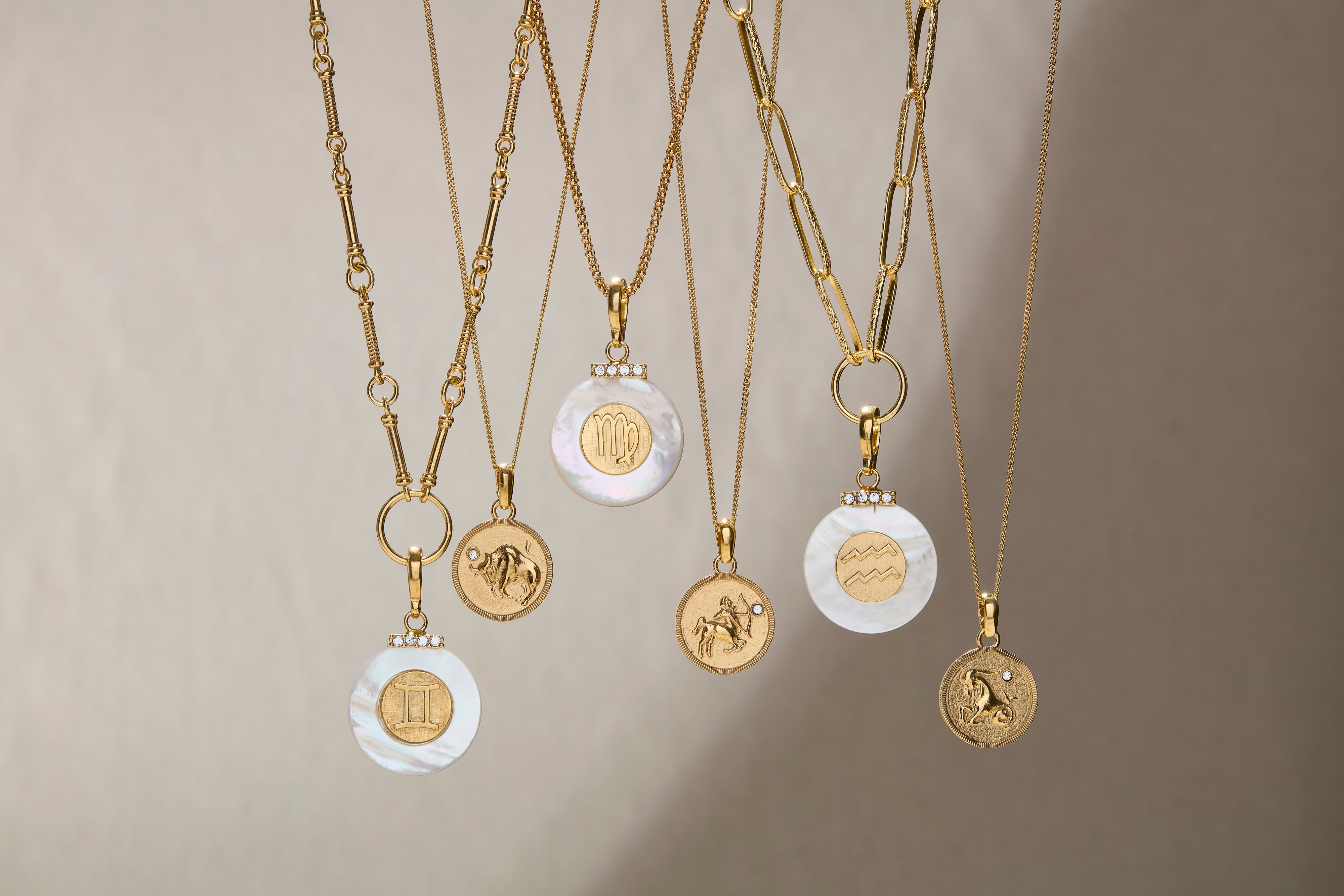 zodiac pendant necklaces and charms suspended