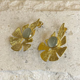 AUTUMN 26 SAMPLE SALE Quartz Palm Leaf Earrings 121