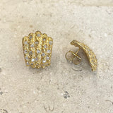 AUTUMN 26 SAMPLE SALE  Gold and Crystal Stud Earrings 132