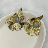 AUTUMN 26 SAMPLE SALE Quartz Palm Leaf Earrings 121