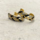 AUTUMN 26 SAMPLE SALE Black and Crystal Skyline Earrings 221