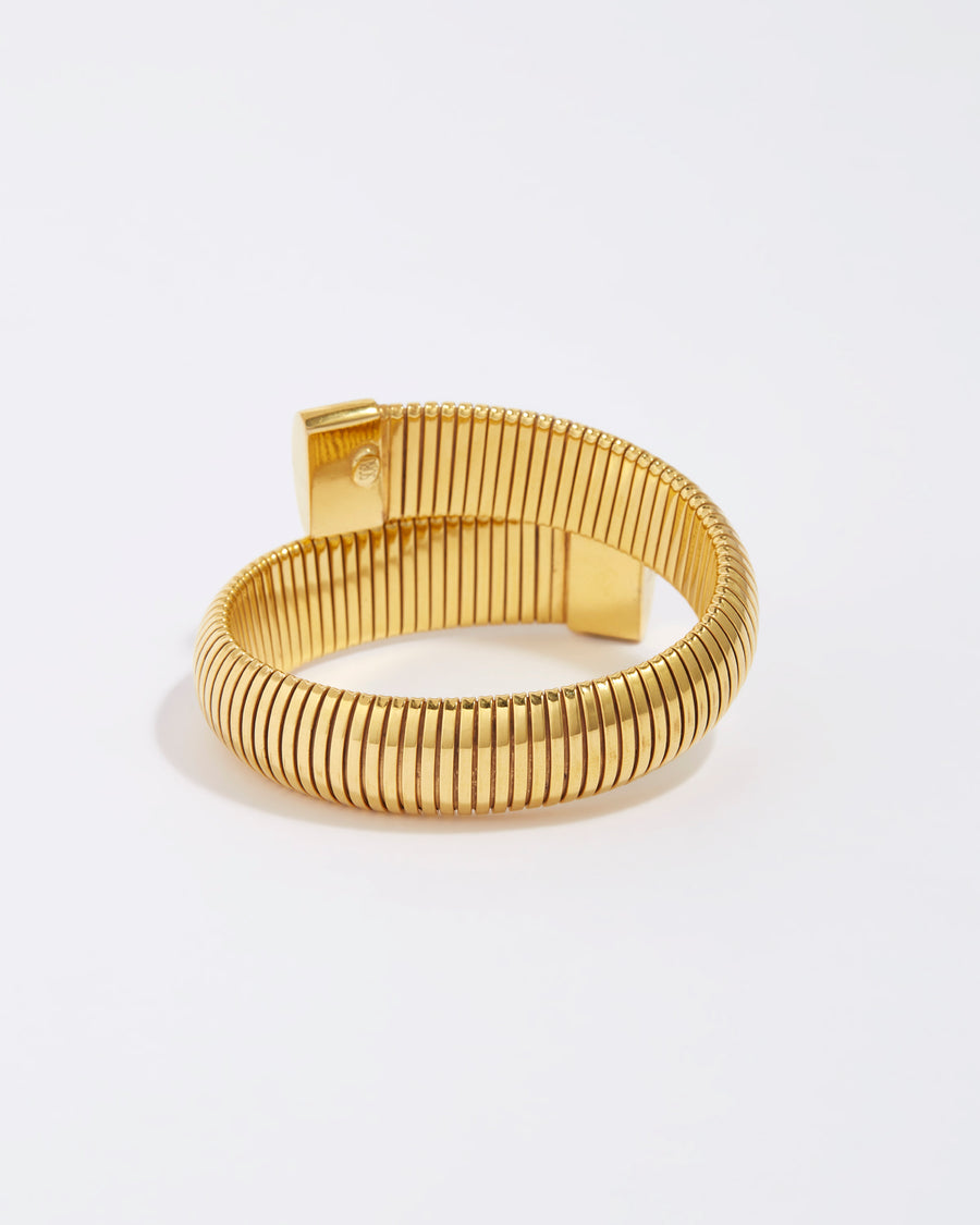 product shot of chunky gold snake bracelet