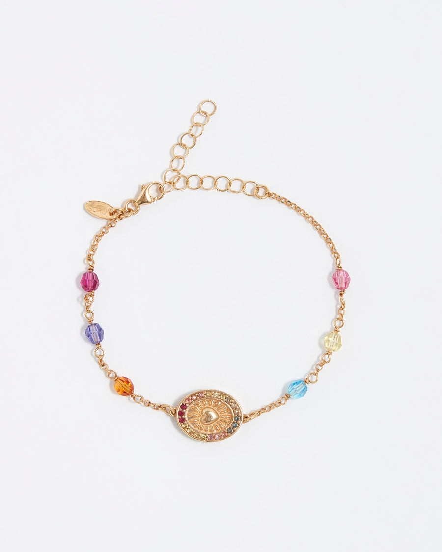 soru jewellery swarovski rainbow crystal heart bracelet 
