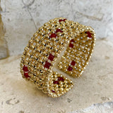 AUTUMN 26 SAMPLE SALE Gold and Agate Beaded Cuff Bracelet 4