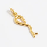 product shot of yellow gold plated snake charm
