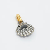 product shot of Crystal Embellished Silver Shell Charm on a white background