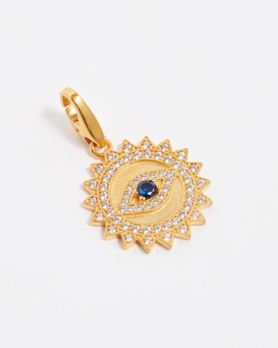soru jewellery evil eye detachable charm with crystals and blue eye crystal centre