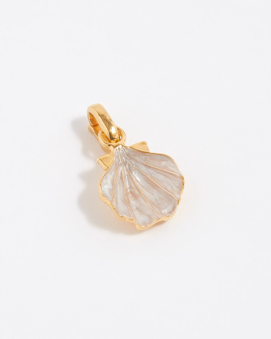 gold plated silver and enamel shell detachable charm