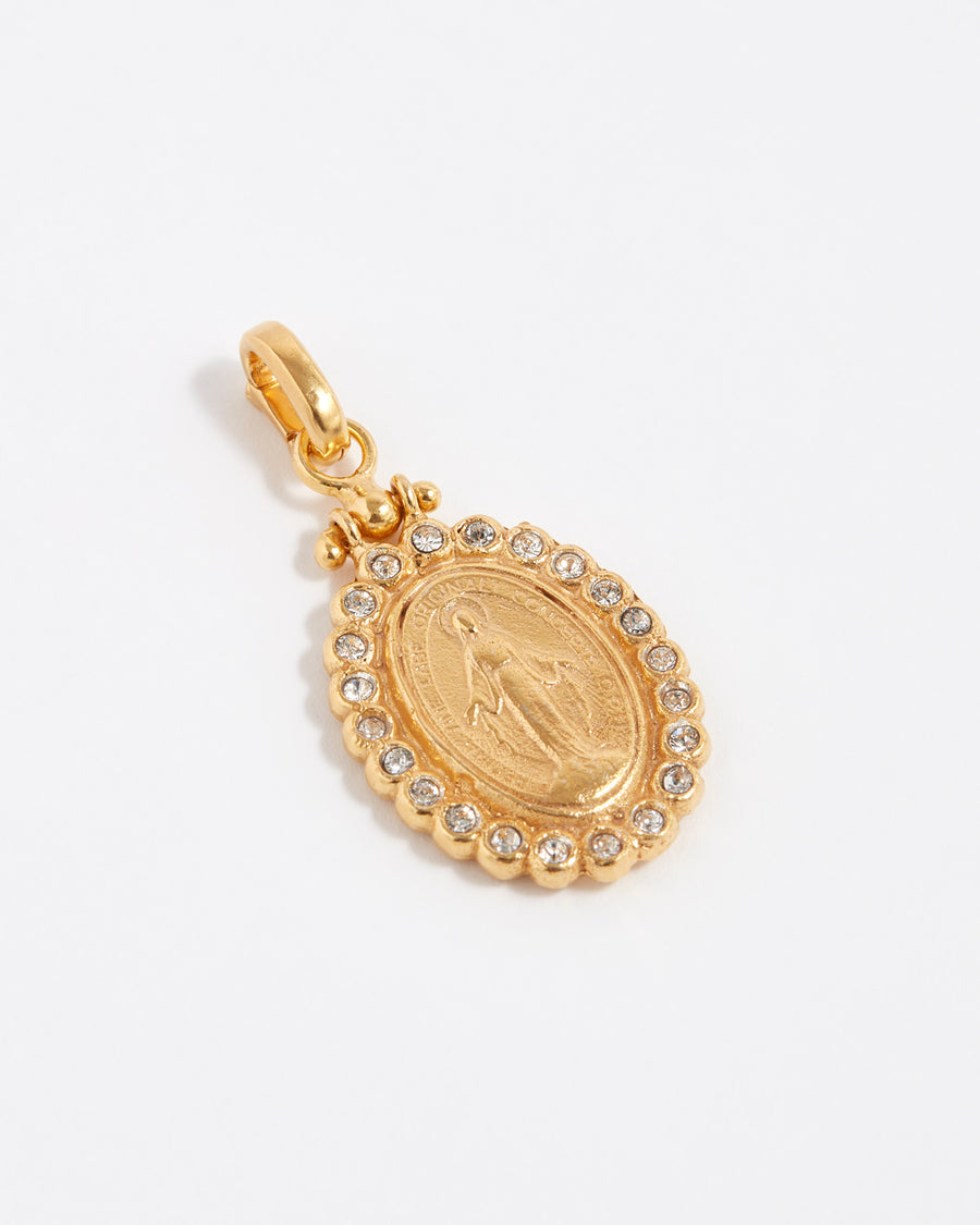 Soru Jewellery madonna gold and crystal charm product image 