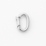 Silver charm connector on a white background