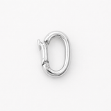 Silver charm connector on a white background