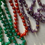 carnelian, agate and amethyst bead necklaces  