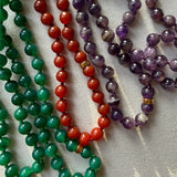 carnelian, agate and amethyst bead necklaces  