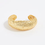 gold plated silver thick textured cuff bracelet