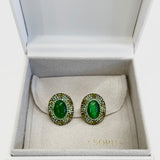 AUTUMN 26 SAMPLE SALE Green Cats Eye Stud Earring 126