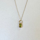 AUTUMN 26 SAMPLE SALE 14k Peridot Birthstone Charm Necklace 128