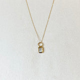 AUTUMN 26 SAMPLE SALE 14k Precious Birthstone Charm Necklace - Mother of Pearl-June  245