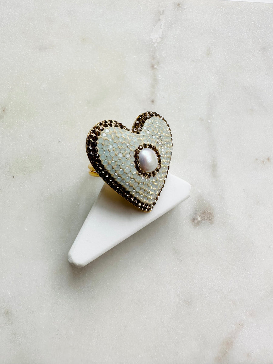 Sample Sale/43 Baroque Pearl Heart Ring