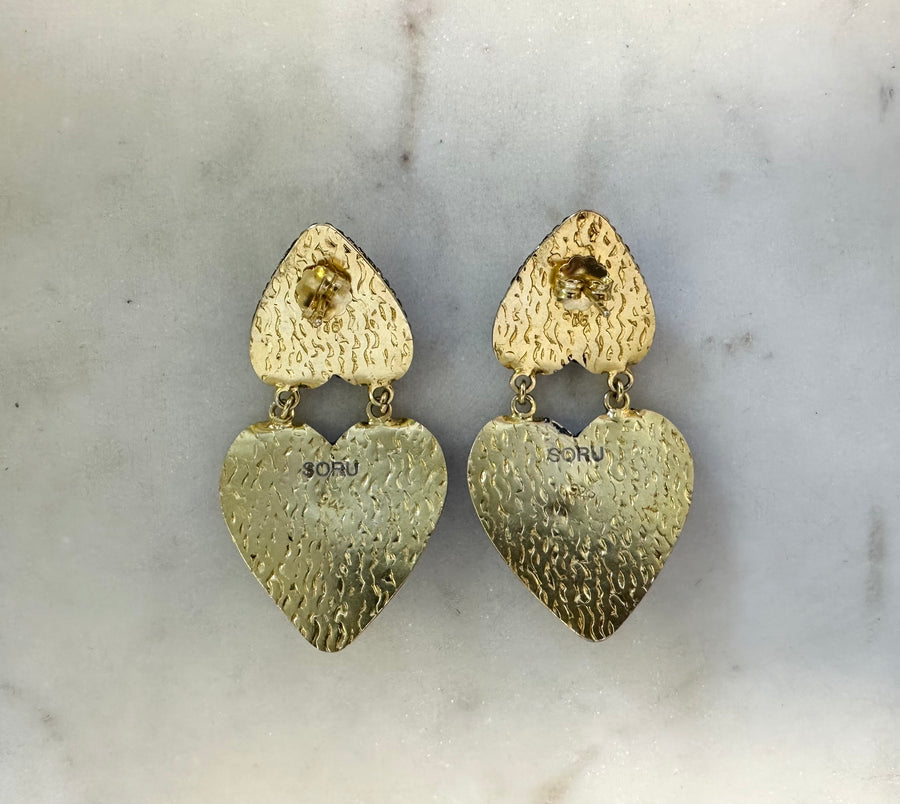 Sample Sale/6 - Topaz Double Heart Earrings
