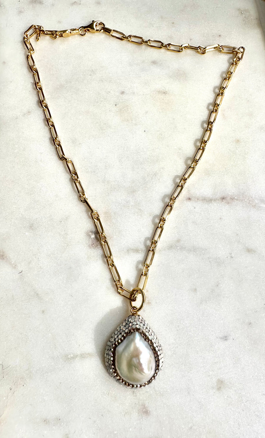 Sample Sale/50- Baroque Pearl Pendant Necklace
