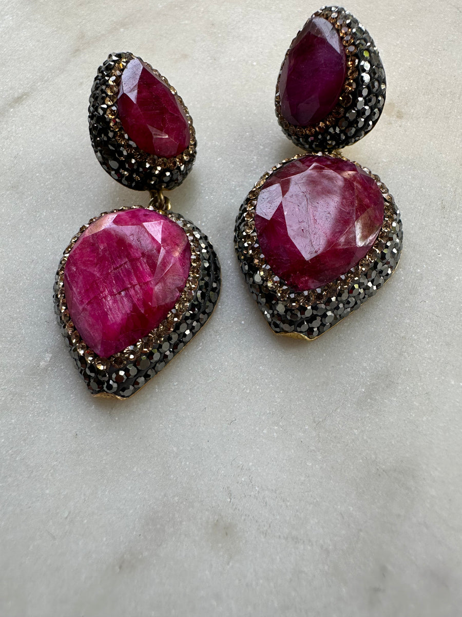 Sample Sale/47 Ruby Double Drop Earrings