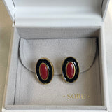 AUTUMN 26 SAMPLE SALE Oval Enamel Earrings 8