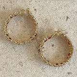 AUTUMN 26 SAMPLE SALE Gold and Agate Hoop Earrings 3