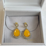 AUTUMN 26 SAMPLE SALE Crystal and Yellow Drop Earrings 19