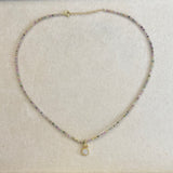 AUTUMN 26 SAMPLE SALE Beaded Moonstone Pendant Necklace 36