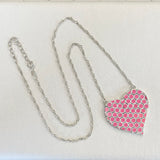 AUTUMN 26 SAMPLE SALE Silver Pink Heart Necklace 49
