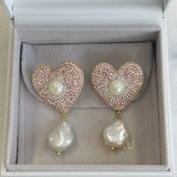 AUTUMN 26 SAMPLE SALE Heart Pearl Drop Earrings 41