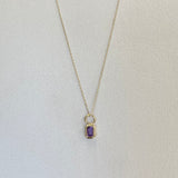 AUTUMN 26 SAMPLE SALE 14k Amethyst Birthstone Charm Necklace  50