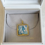 AUTUMN 26 SAMPLE SALE Square Seahorse Tile Charm 58