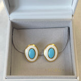 AUTUMN 26 SAMPLE SALE Turquoise and White Earrings 63