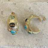 AUTUMN 26 SAMPLE SALE Gemstone Hoop Earrings 65