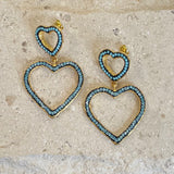 AUTUMN 26 SAMPLE SALE Blue Open Heart Earrings 68