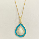 AUTUMN 26 SAMPLE SALE Pearl and Turquoise Pendant Necklace 72