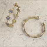 AUTUMN 26 SAMPLE SALE Large Blue Crystal Cosmic Hoop Earrings 76 NEW IMAGE