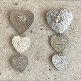 AUTUMN 26 SAMPLE SALE Statement Silver Crystal Heart Drop Earrings 88
